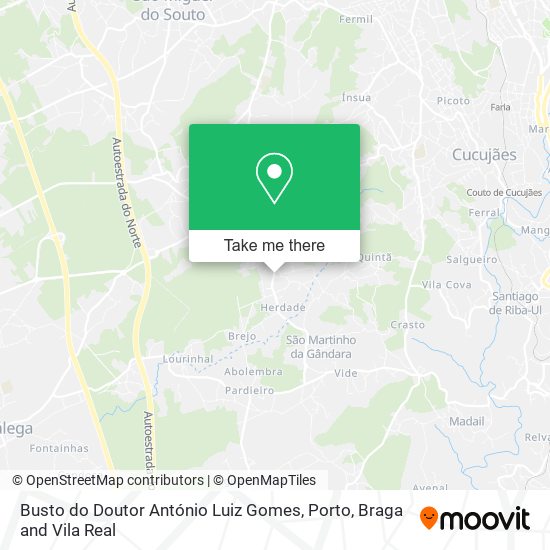 Busto do Doutor António Luiz Gomes mapa