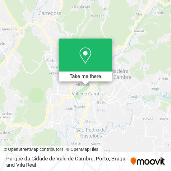 Parque da Cidade de Vale de Cambra map