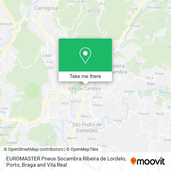 EUROMASTER Pneus Socambra Ribeira de Lordelo mapa