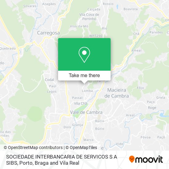 SOCIEDADE INTERBANCARIA DE SERVICOS S A SIBS map