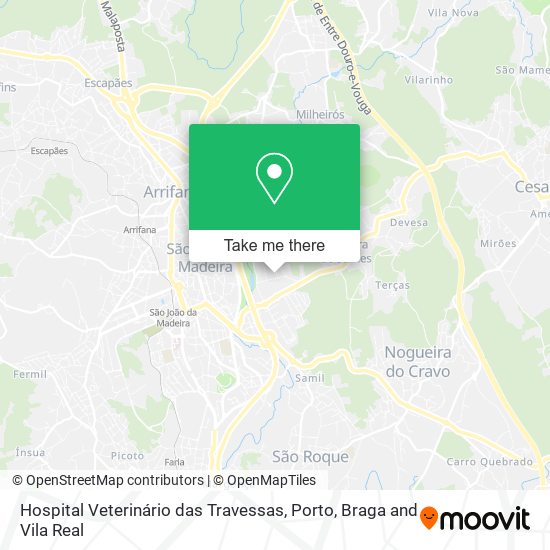 Hospital Veterinário das Travessas mapa