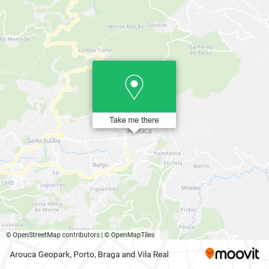 Arouca Geopark map