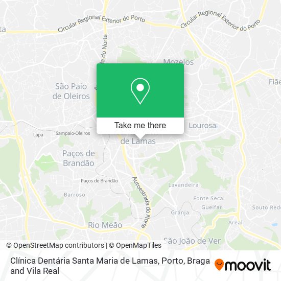 Clínica Dentária Santa Maria de Lamas mapa