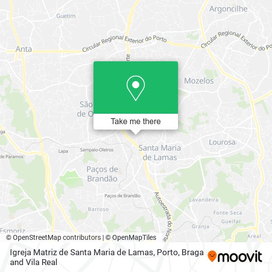 Igreja Matriz de Santa Maria de Lamas mapa