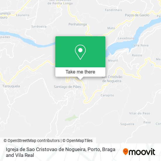 Igreja de Sao Cristovao de Nogueira mapa