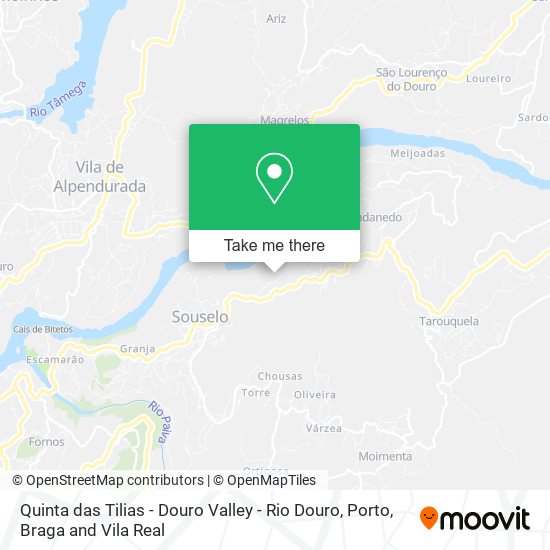 Quinta das Tilias - Douro Valley - Rio Douro mapa