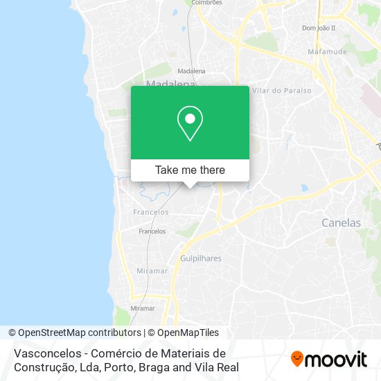 Vasconcelos - Comércio de Materiais de Construção, Lda map