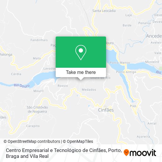 Centro Empresarial e Tecnológico de Cinfães mapa