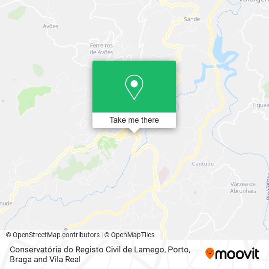Conservatória do Registo Civil de Lamego mapa