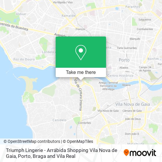 Triumph Lingerie - Arrábida Shopping Vila Nova de Gaia map