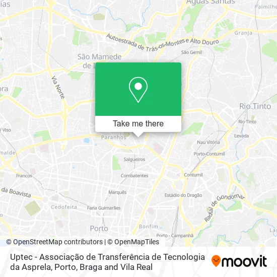 Uptec - Associação de Transferência de Tecnologia da Asprela map