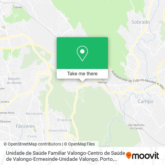 Unidade de Saúde Familiar Valongo-Centro de Saúde de Valongo-Ermesinde-Unidade Valongo map