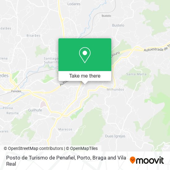 Posto de Turismo de Penafiel mapa