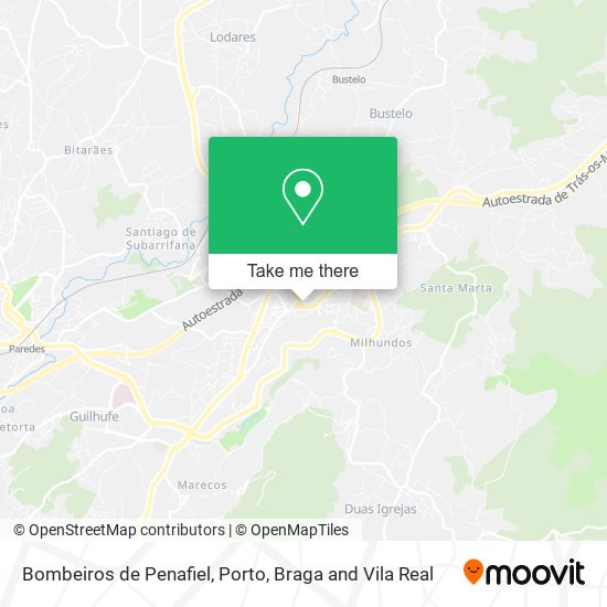 Bombeiros de Penafiel mapa