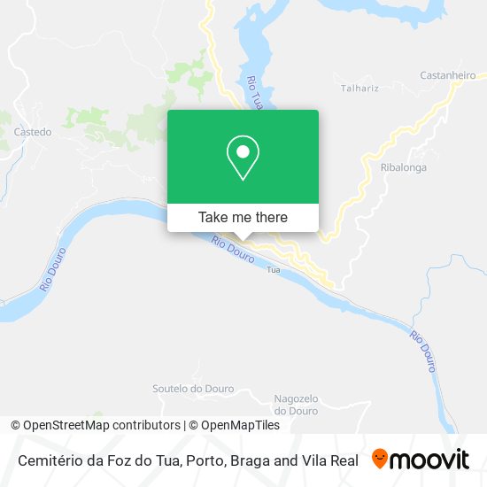 Cemitério da Foz do Tua mapa