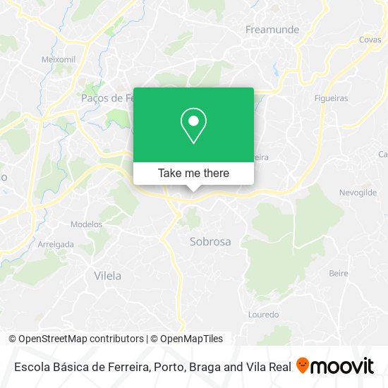 Escola Básica de Ferreira mapa