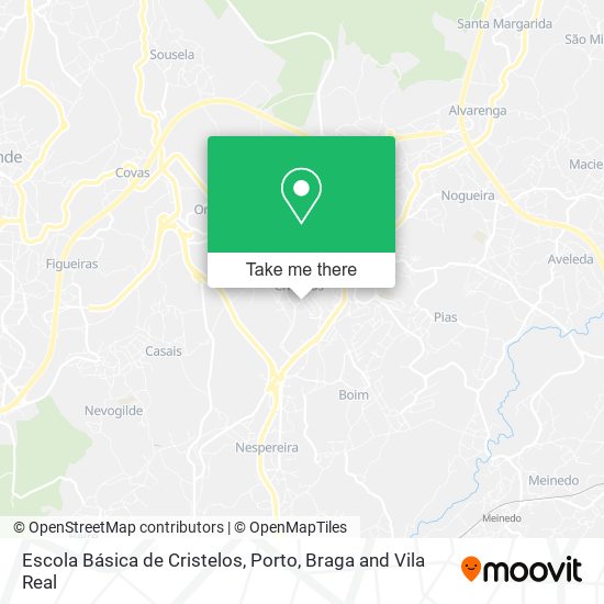 Escola Básica de Cristelos mapa