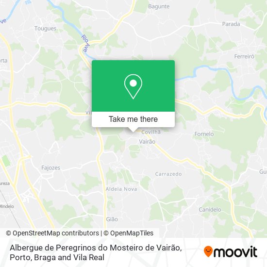Albergue de Peregrinos do Mosteiro de Vairão mapa