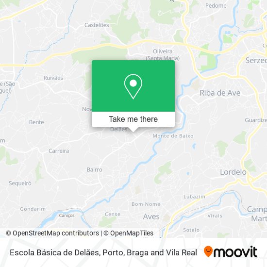 Escola Básica de Delães map