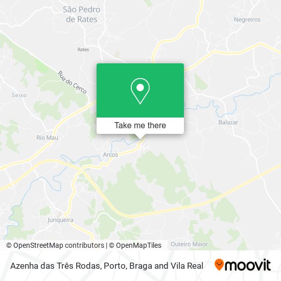 Azenha das Três Rodas mapa