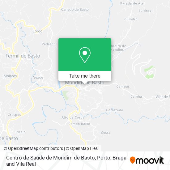Centro de Saúde de Mondim de Basto mapa
