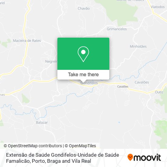 Extensão de Saúde Gondifelos-Unidade de Saúde Famalicão mapa