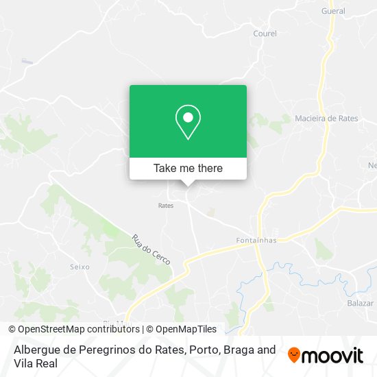 Albergue de Peregrinos do Rates mapa