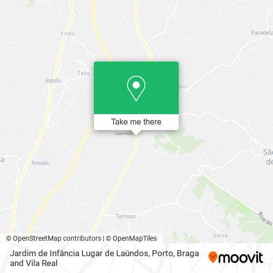 Jardim de Infância Lugar de Laúndos mapa