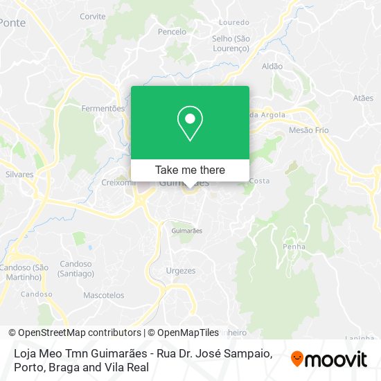 Loja Meo Tmn Guimarães - Rua Dr. José Sampaio mapa