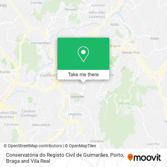 Conservatória do Registo Civil de Guimarães map