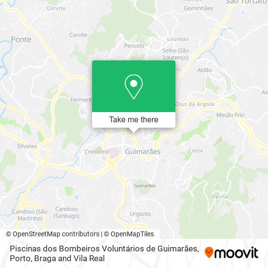 Piscinas dos Bombeiros Voluntários de Guimarães map