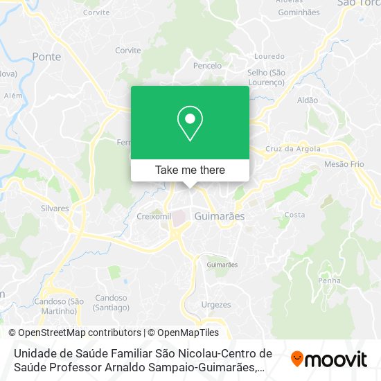 Unidade de Saúde Familiar São Nicolau-Centro de Saúde Professor Arnaldo Sampaio-Guimarães mapa