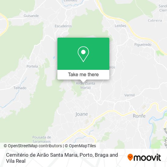 Cemitério de Airão Santa Maria mapa