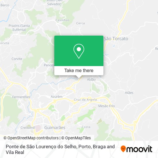 Ponte de São Lourenço do Selho mapa
