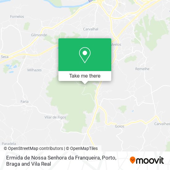 Ermida de Nossa Senhora da Franqueira mapa