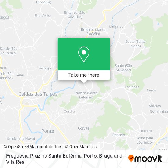 Freguesia Prazins Santa Eufémia map