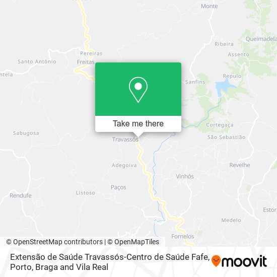 Extensão de Saúde Travassós-Centro de Saúde Fafe mapa