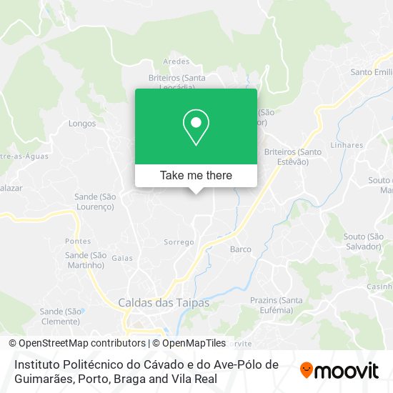 Instituto Politécnico do Cávado e do Ave-Pólo de Guimarães mapa