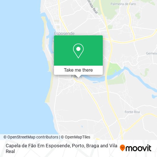 Capela de Fão Em Esposende mapa