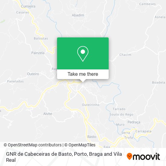 GNR de Cabeceiras de Basto map