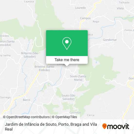 Jardim de Infância de Souto mapa