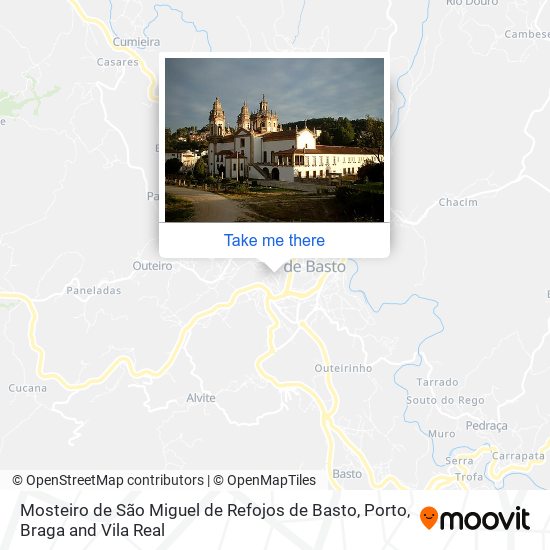 Mosteiro de São Miguel de Refojos de Basto mapa