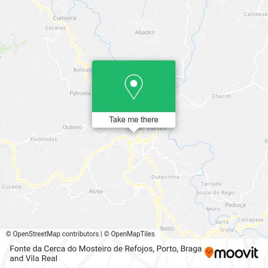 Fonte da Cerca do Mosteiro de Refojos map