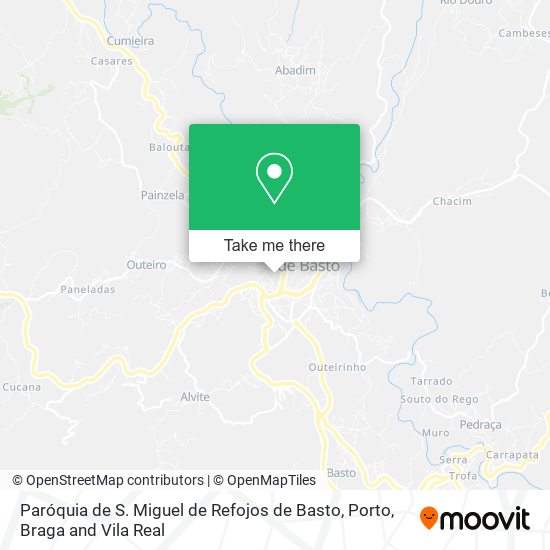 Paróquia de S. Miguel de Refojos de Basto mapa