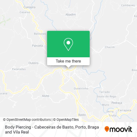 Body Piercing - Cabeceiras de Basto map