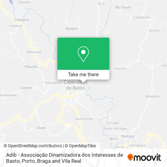 Adib - Associação Dinamizadora dos Interesses de Basto map