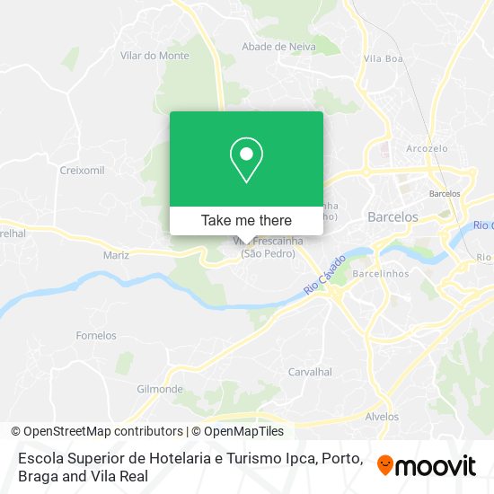 Escola Superior de Hotelaria e Turismo Ipca mapa