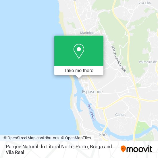 Parque Natural do Litoral Norte mapa