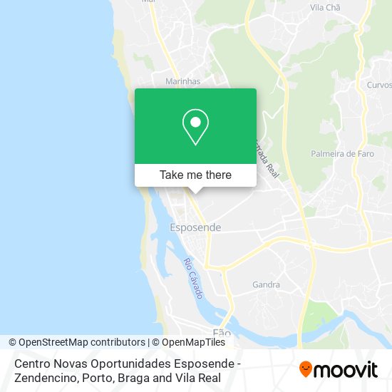 Centro Novas Oportunidades Esposende - Zendencino mapa