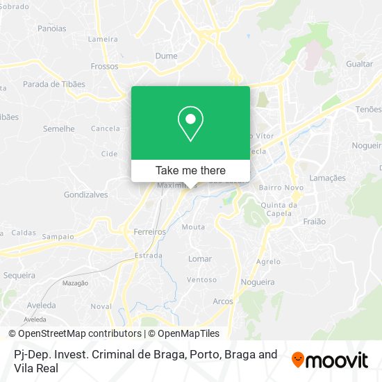 Pj-Dep. Invest. Criminal de Braga map